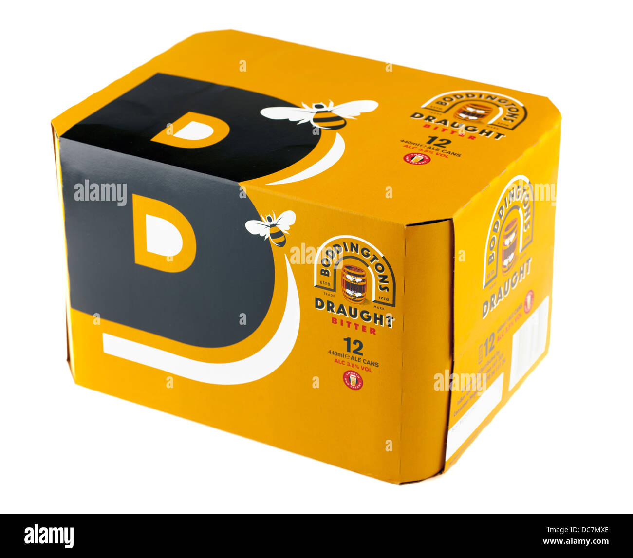12 can pack of Boddingtons draught bitter ale Stock Photo