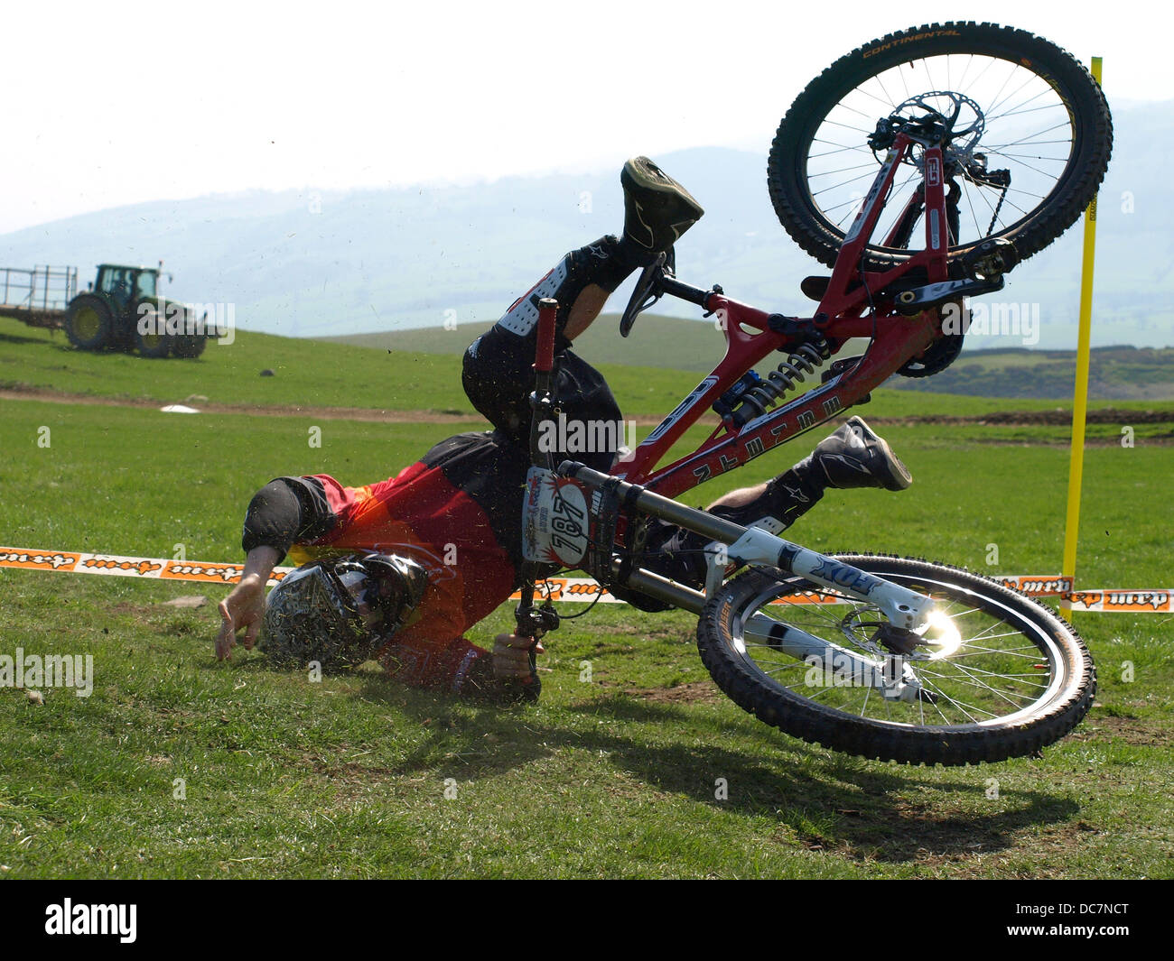 Mountain bike crash Stock Photo Alamy