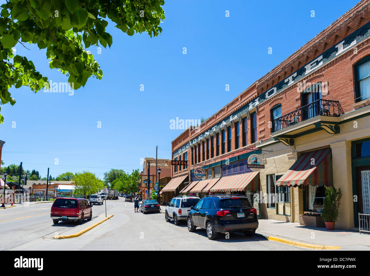 The historic Occidental Hotel on Main Street in downtown Buffalo, Wyoming, USA Stock Photo