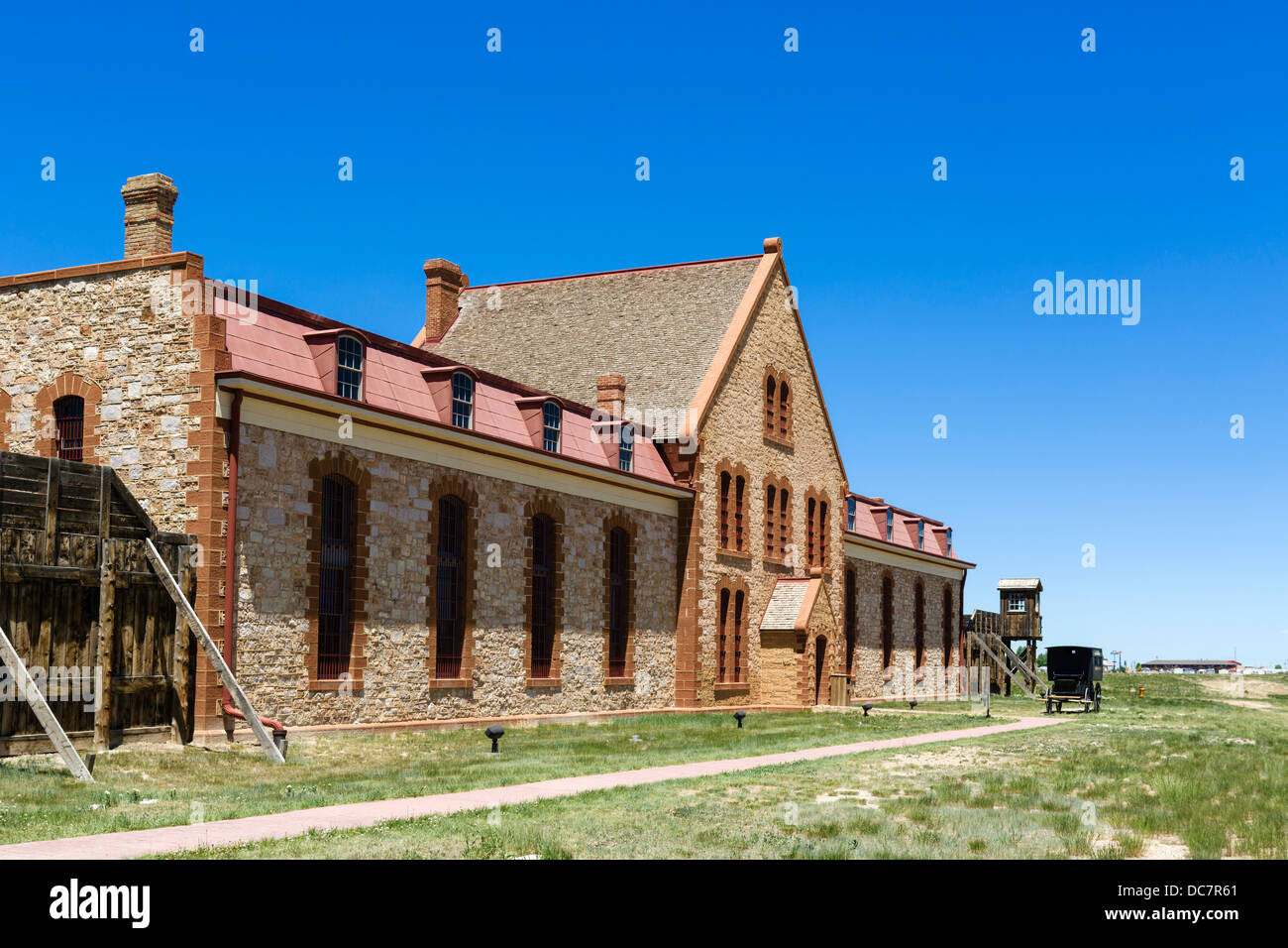 Wyoming Territorial Prison Museum, where the outlaw Butch Cassidy was once imprisoned, Laramie, Wyoming, USA Stock Photo