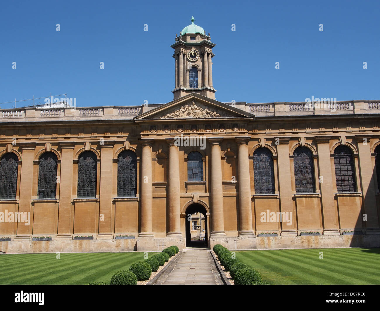 Queen's College Quad, Oxford University courtyard Stock Photo