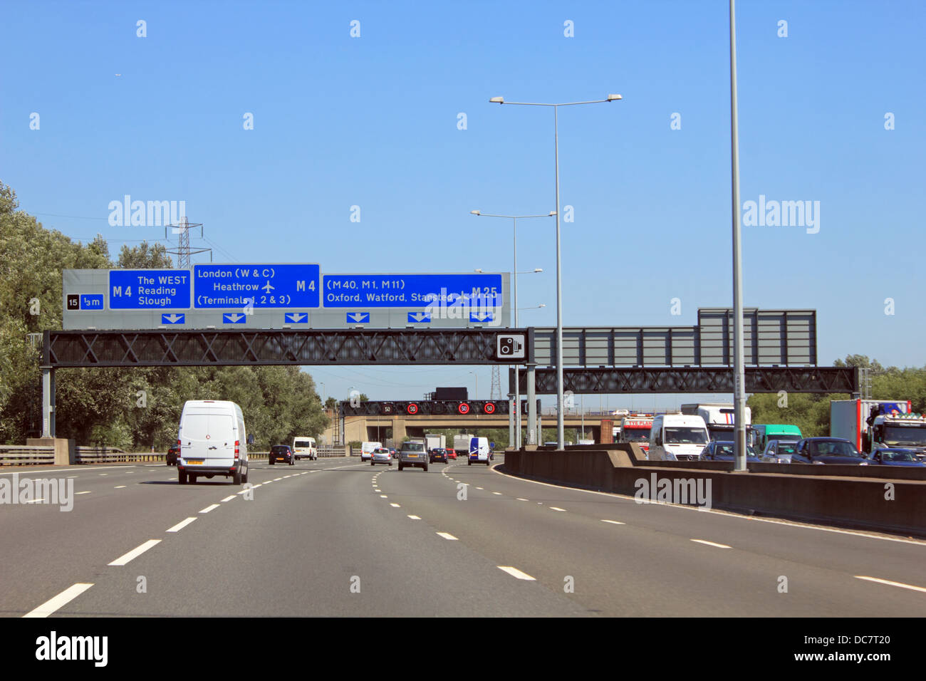 The M25 motorway orbital road around London Stock Photo