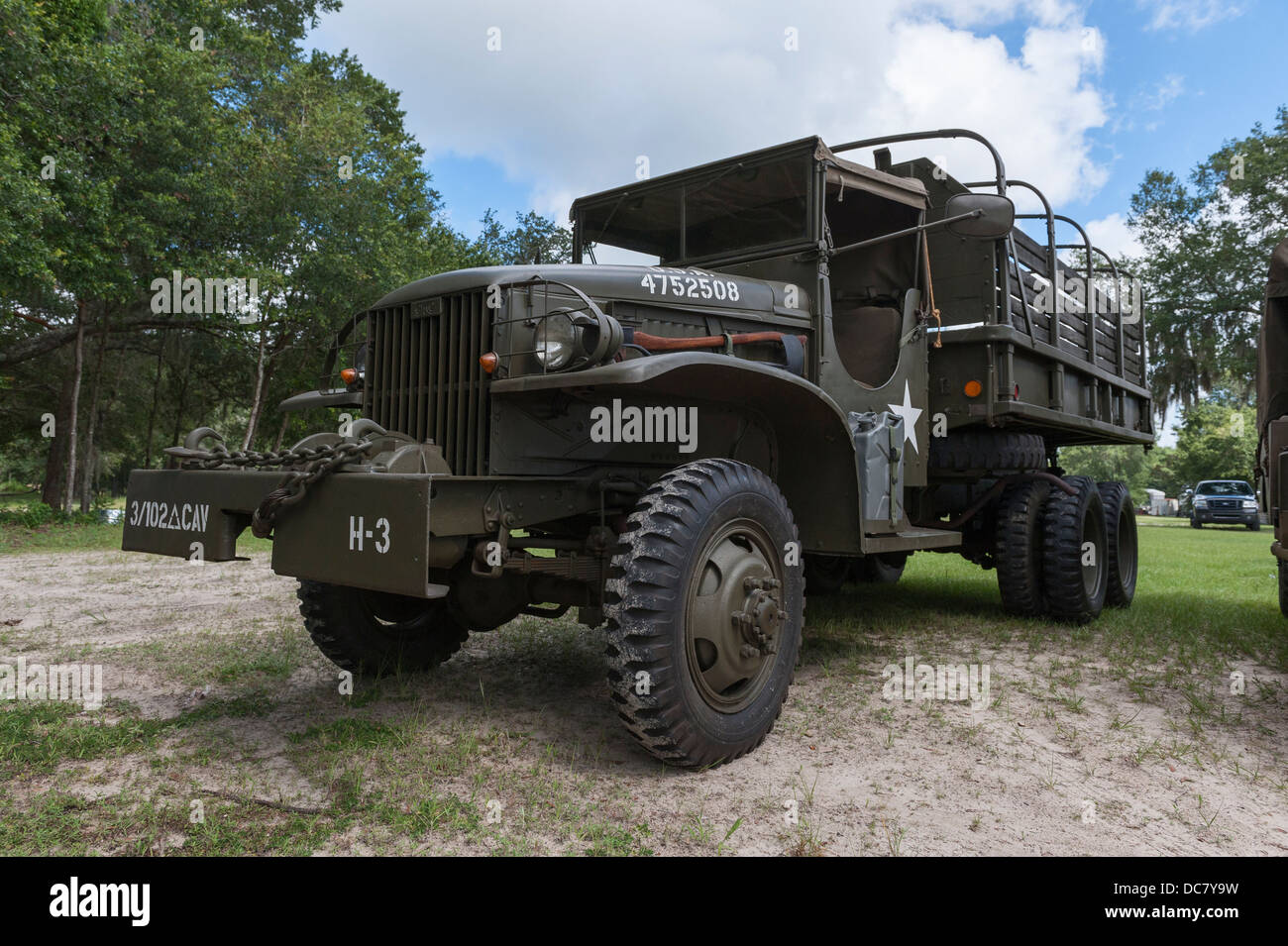 Restored Military vehicle located in Marion County Florida at a Military club meet. Stock Photo