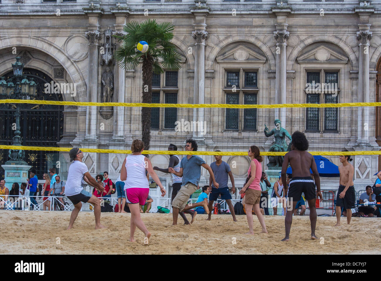 Paris, France, Young French People Playing City Beach, "Paris Plages