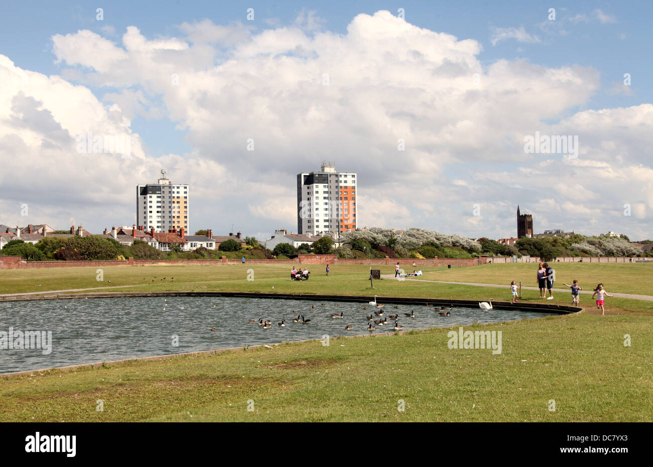 Crosby Coastal Park and housing on Merseyside in Lancashire Stock Photo Alamy
