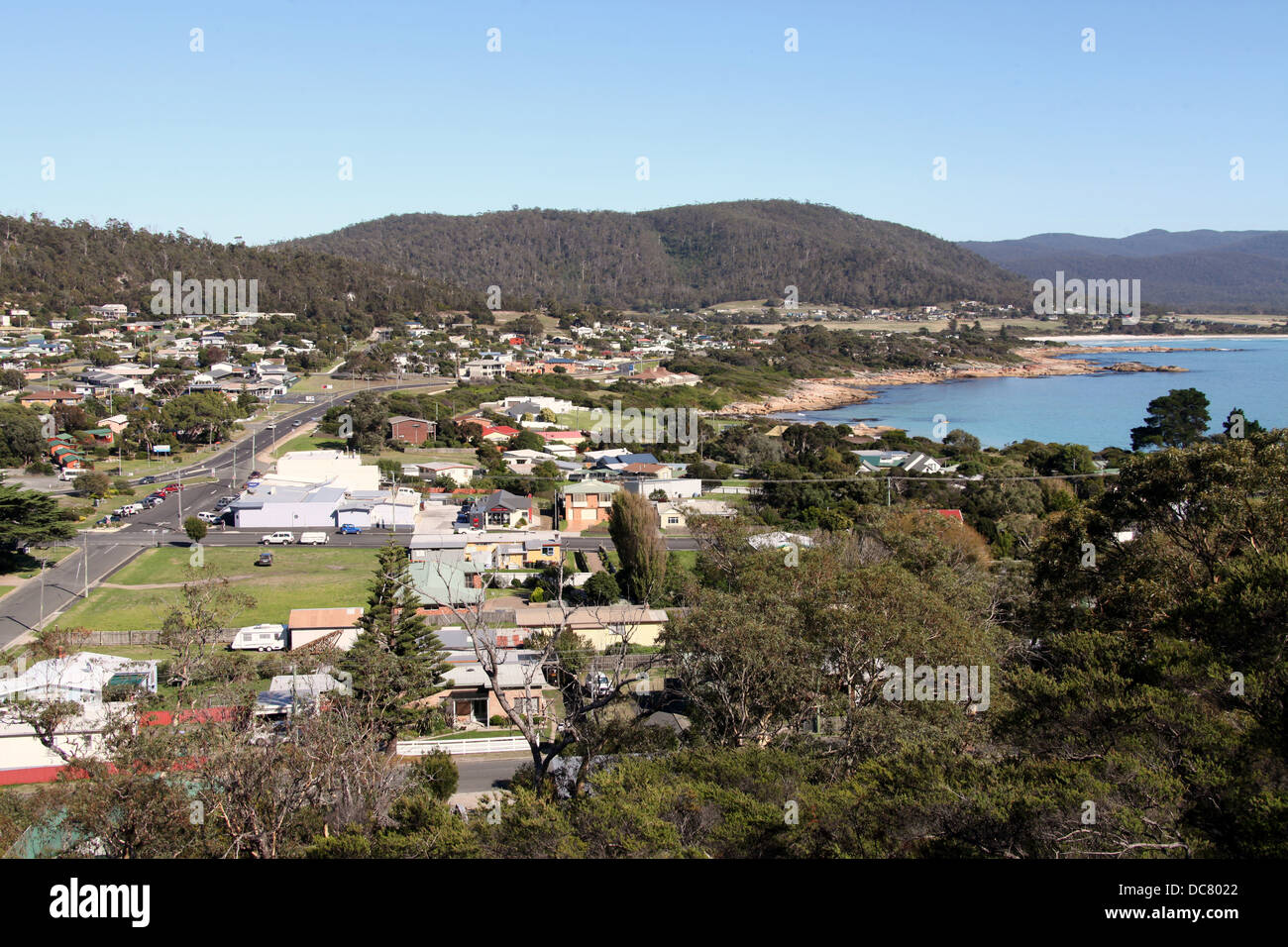 Bicheno on the east coast of Tasmania Stock Photo