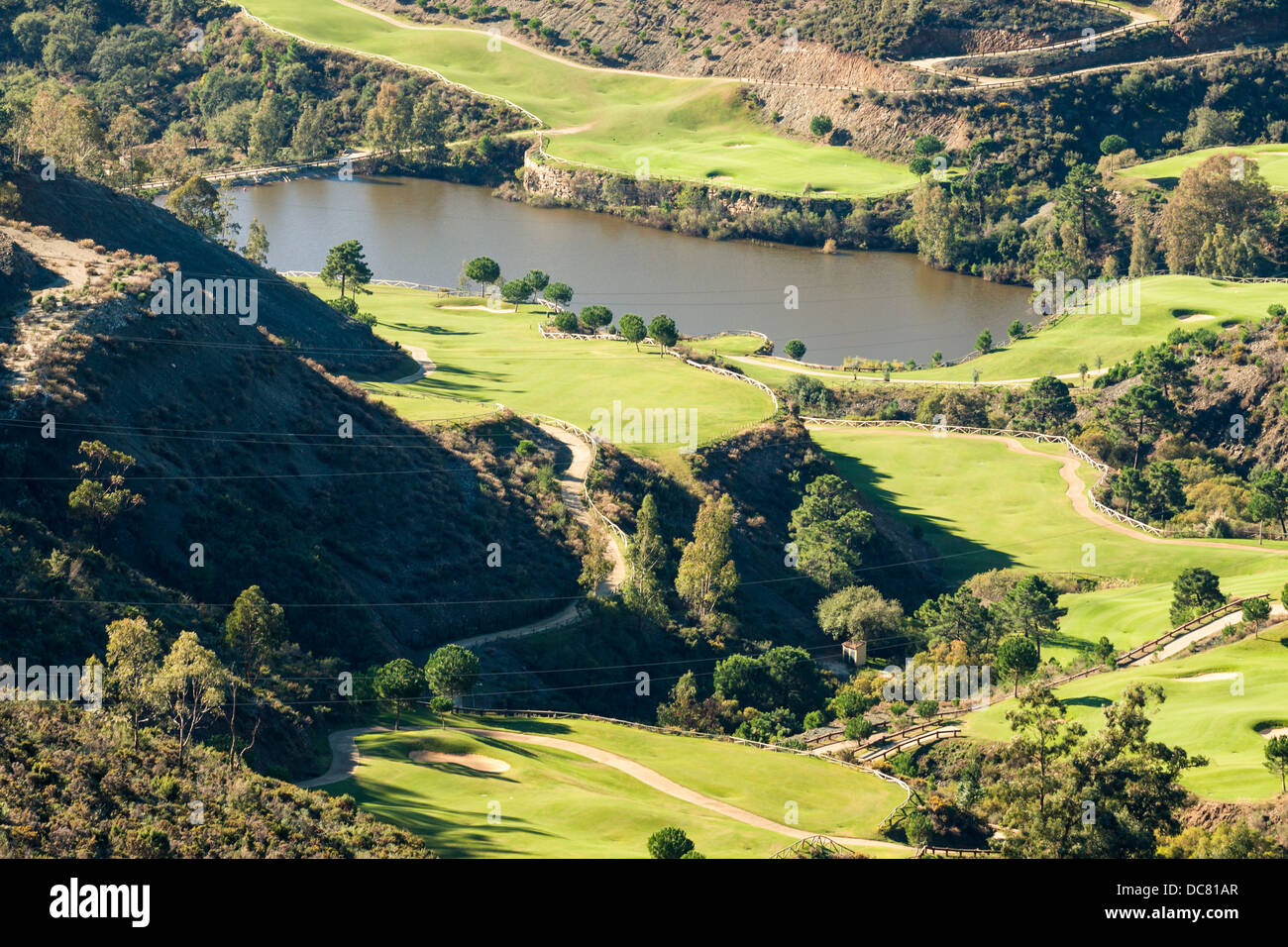 Golf course green landscape in Andalusia, Spain Stock Photo