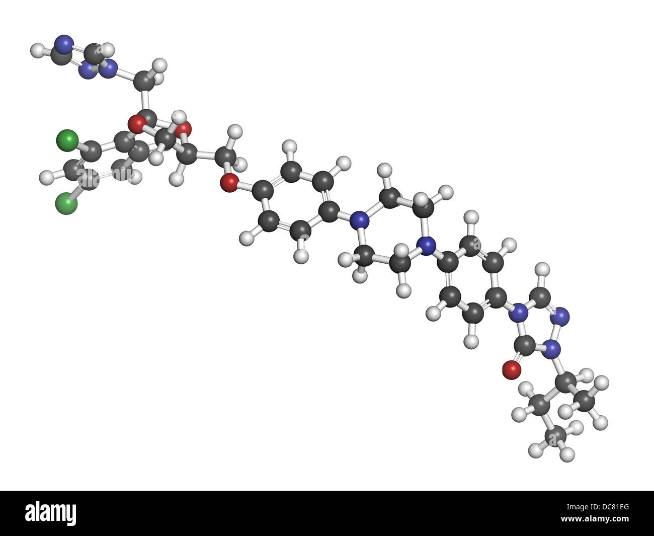 Itraconazole antifungal drug (triazole class), chemical structure
