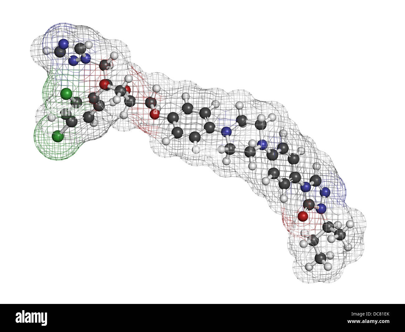Itraconazole antifungal drug (triazole class), chemical structure
