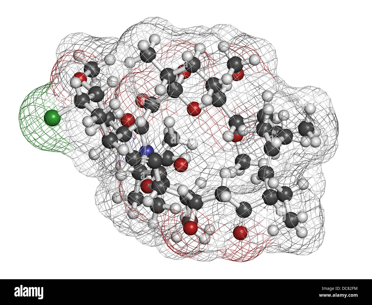 Sphere Excema pimecrolimus eczema (atopic dermatitis) drug, chemical structure. Atoms ...