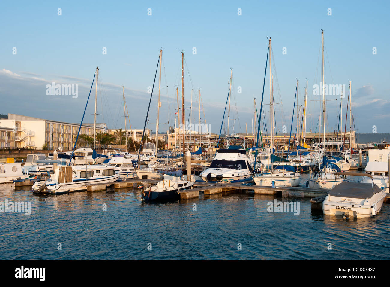 Yacht harbour, Knysna waterfront, Knysna, Western Cape, South Africa Stock Photo