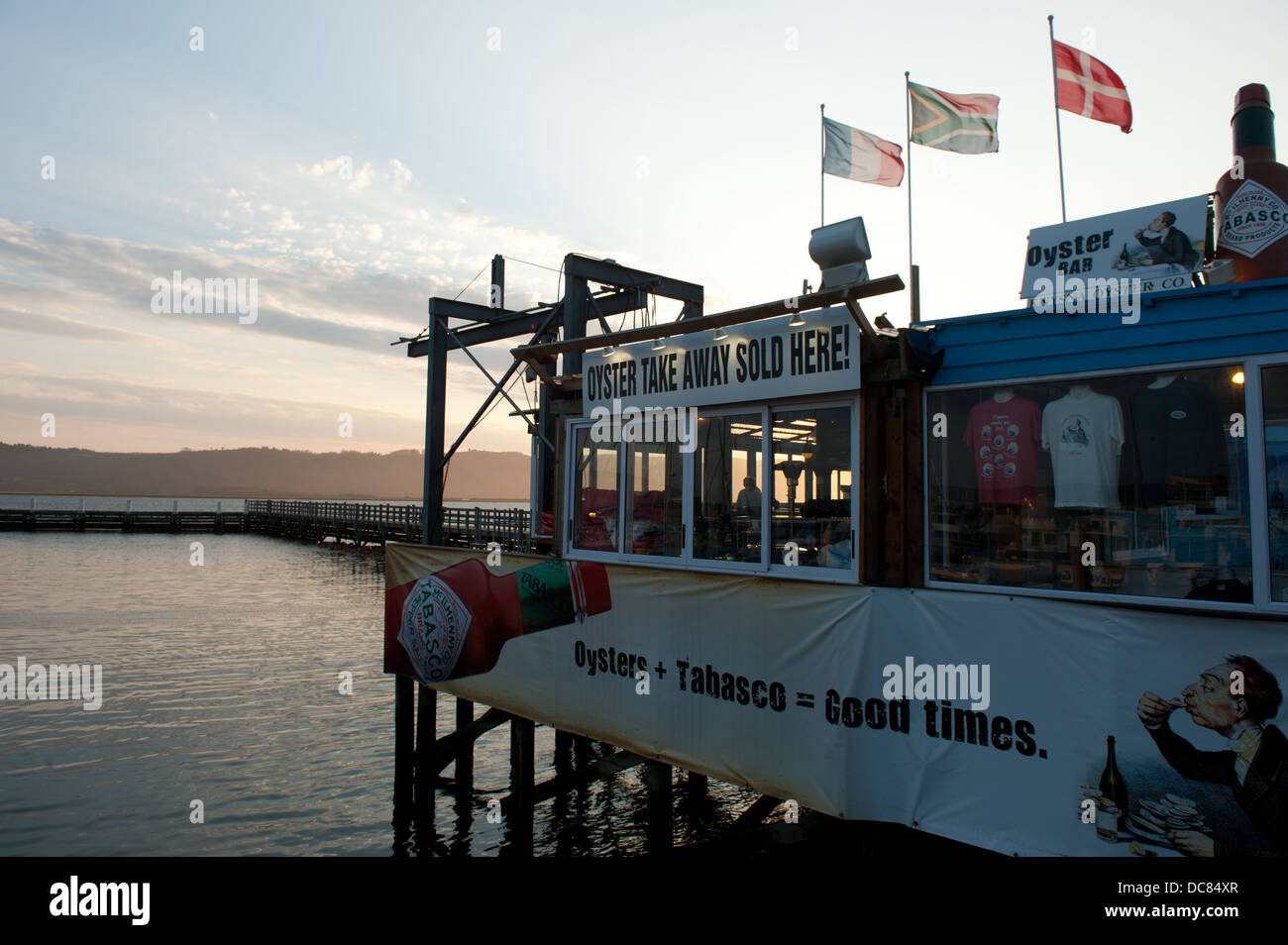 Oyster bar, Knysna waterfront, Knysna, Western Cape, South Africa Stock Photo