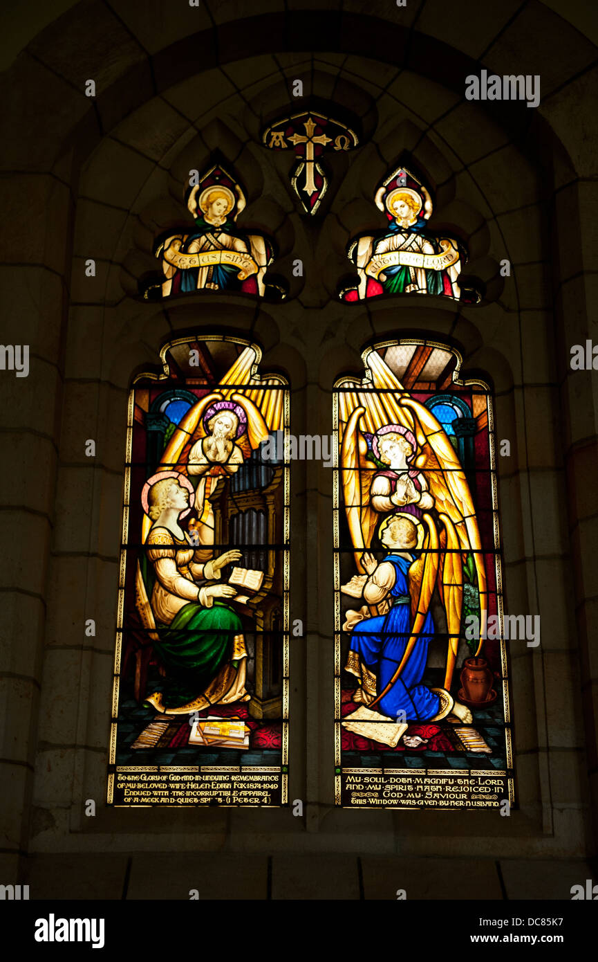 Stained window in New St Georges Church, 1926, Knysna, Western Cape, South Africa Stock Photo
