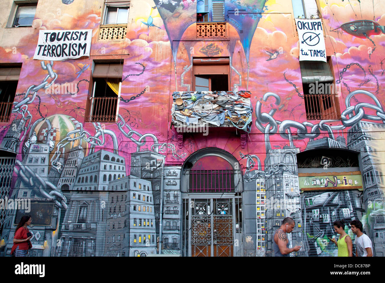 'La otra carbonería' squat, Barcelona, Spain Stock Photo