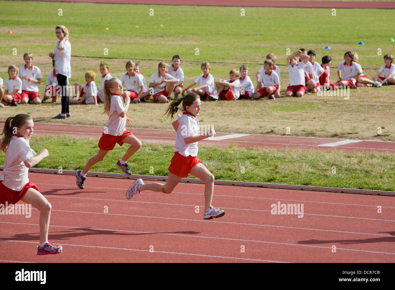 Australian primary school athletics and sports day at the Sydney sports academy in Narrabeen,new south wales,Australia Stock Photo