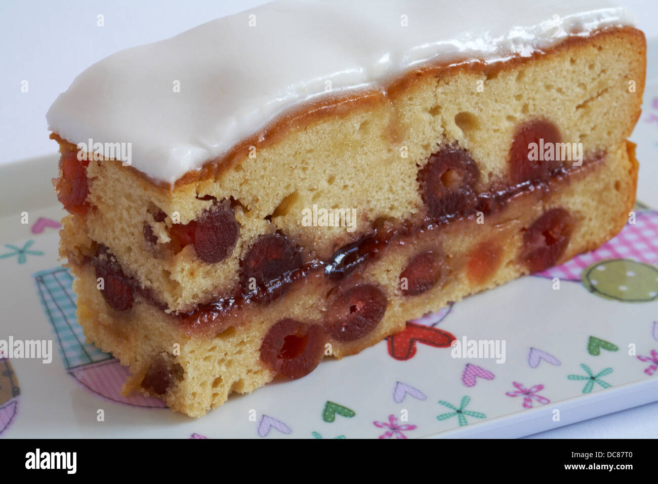 Marks & Spencer Cherry & Almond cake Stock Photo