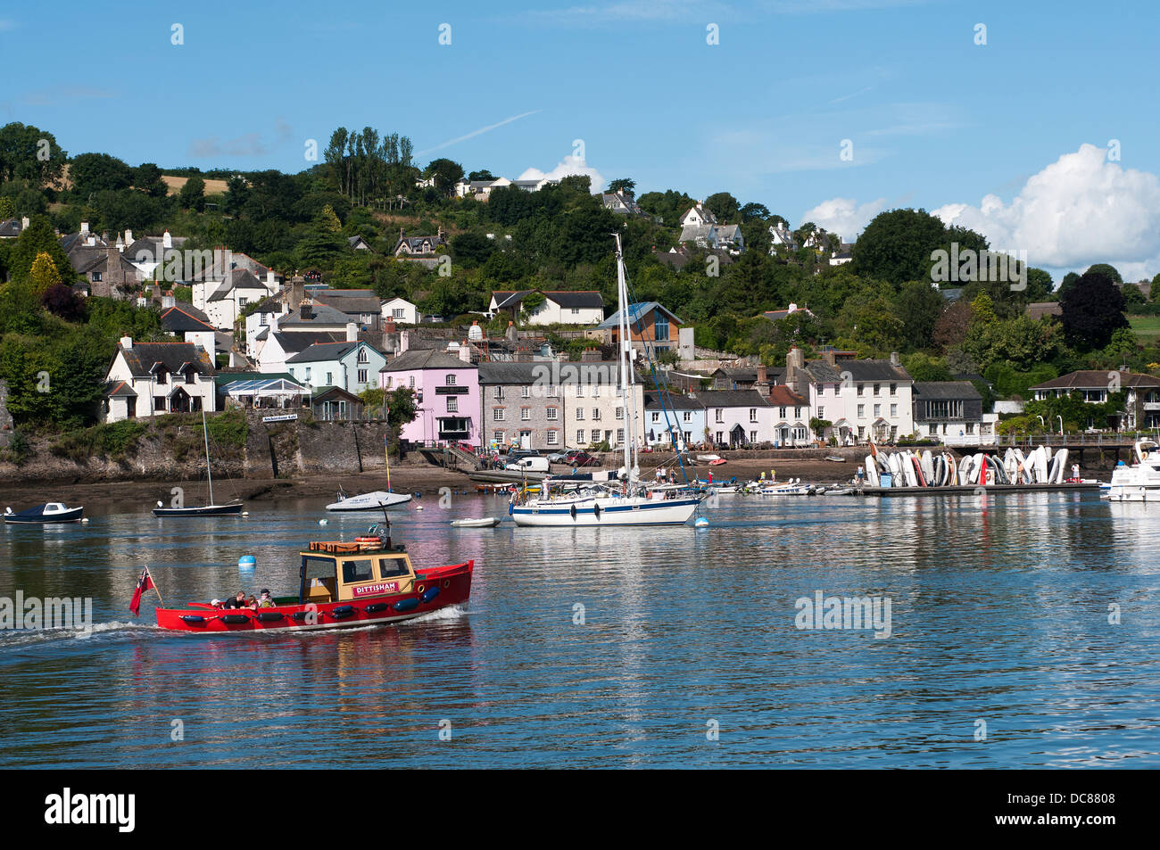 river Dart, summer, dittisham, ditsum, destination, in a row, stone