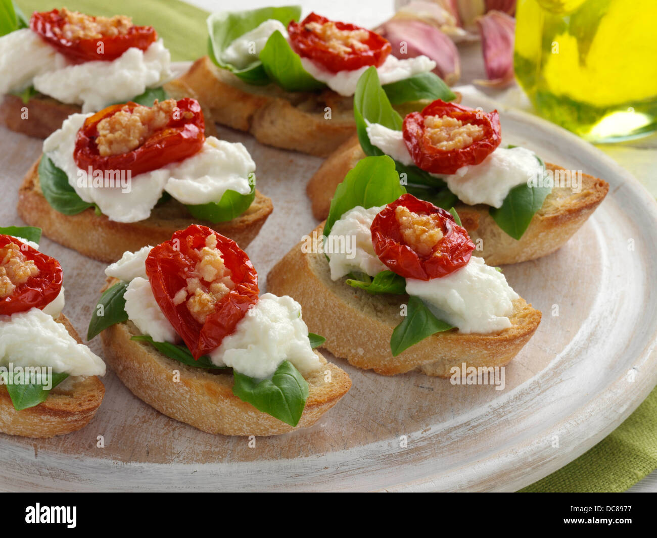Bruschetta Italian finger food snacks canapes Stock Photo Alamy