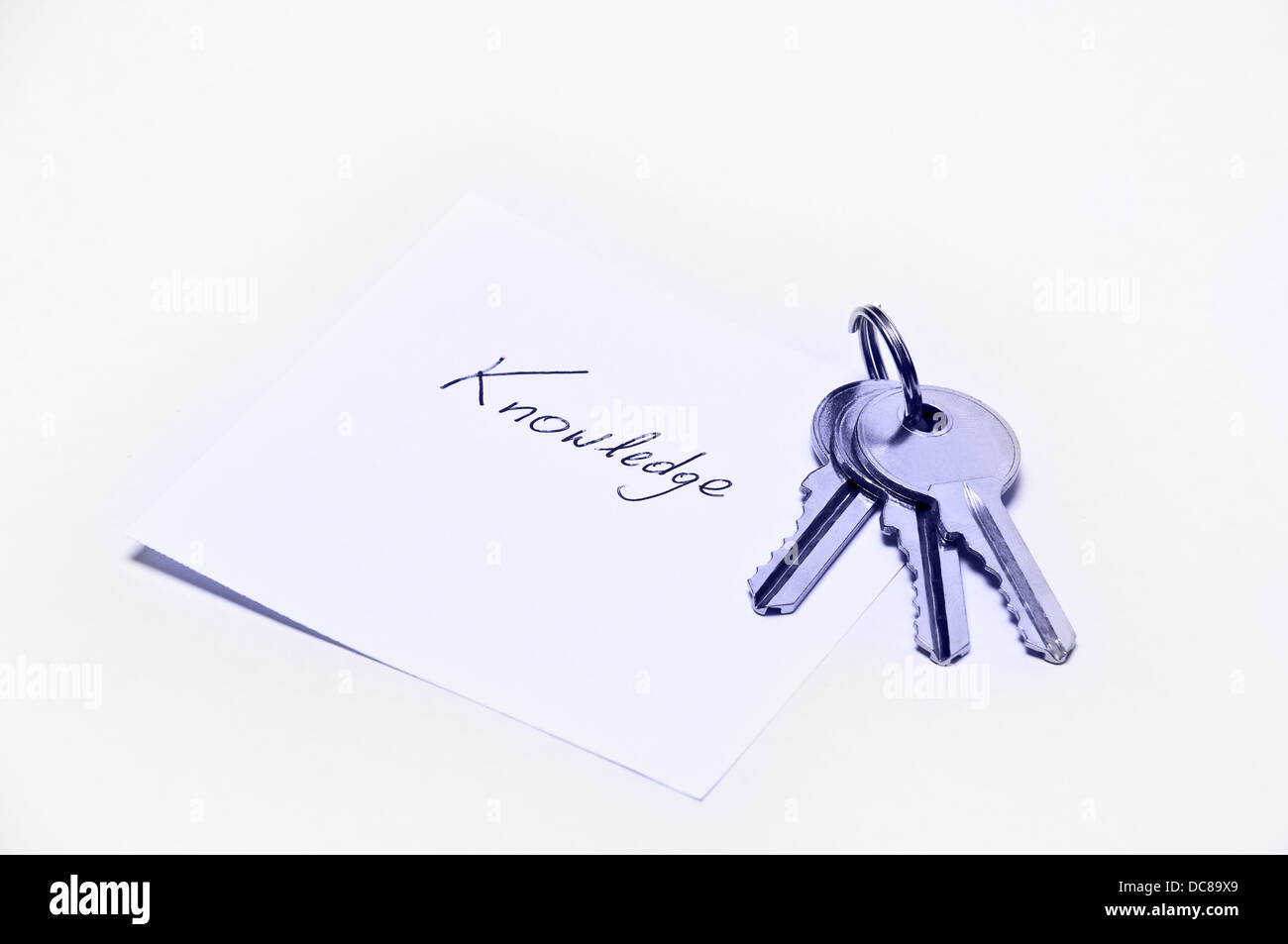 Knowledge is the key note concept image Stock Photo