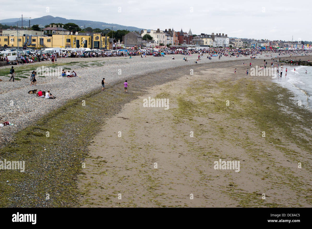 General view of a beach in summer in Bray, Co. Wicklow, Ireland Stock ...