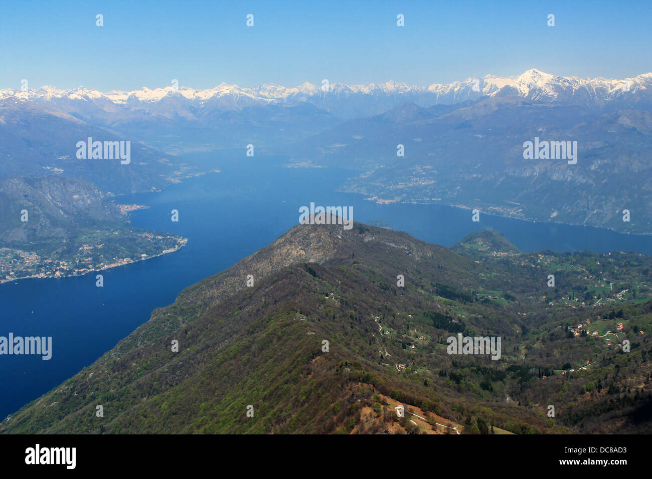 Typical Y shape of the Como lake in Italy Stock Photo - Alamy