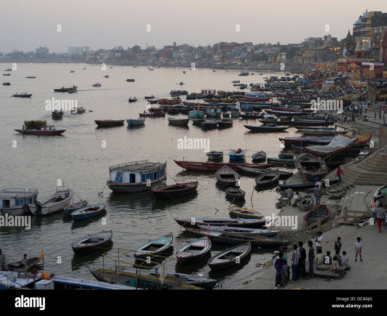 Life on the banks of the Ganges River - Varanasi, India Stock Photo
