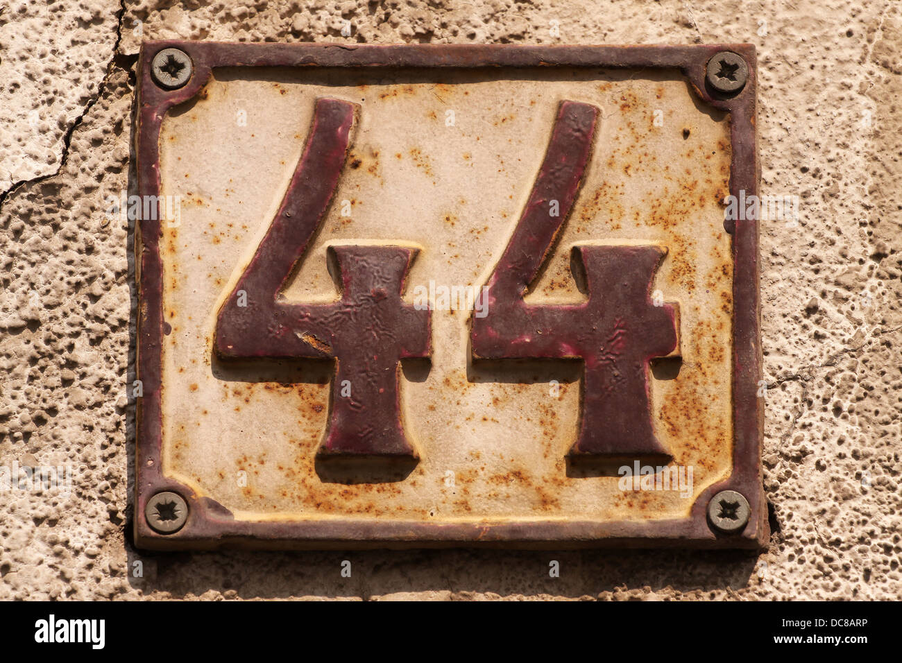 House numbers in different styles and colors (concept for real estate