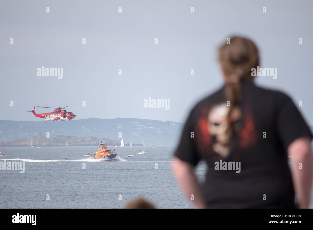 Coast guard helicopter at Bray Air Display, 2013. Stock Photo
