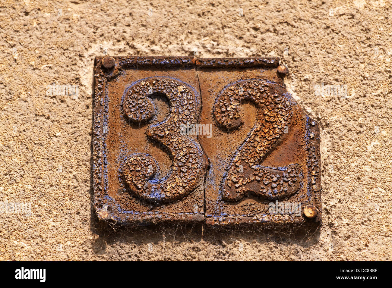 House numbers in different styles and colors (concept for real estate