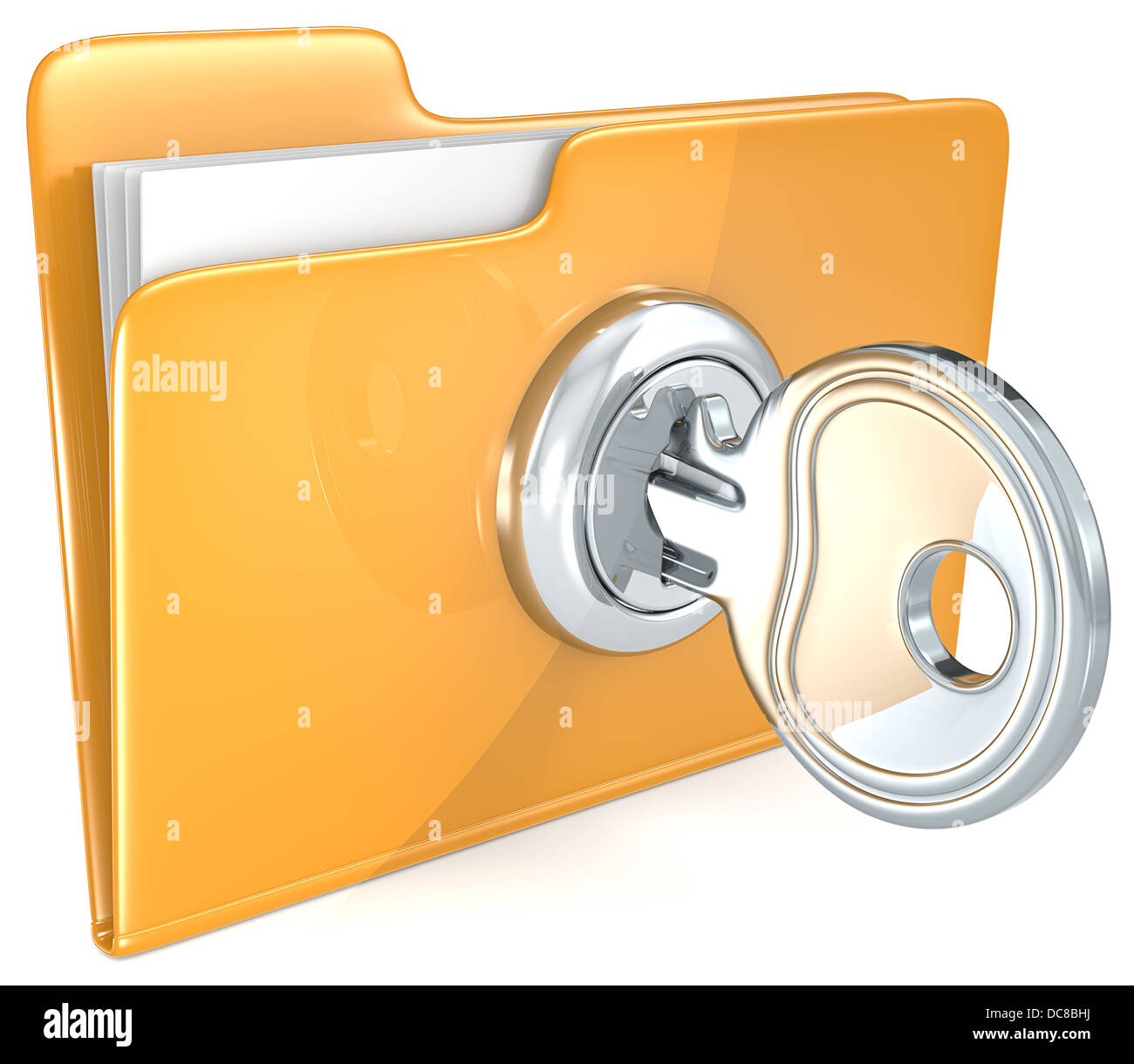 Folder with Key. Stock Photo