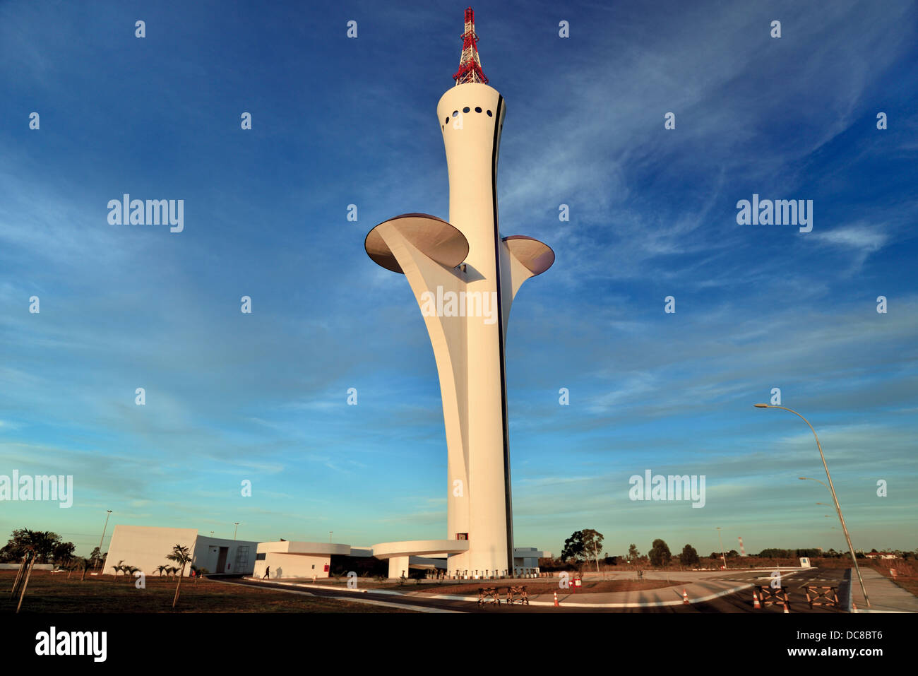 Brazil, Brasilia: Digital TV Tower designed by architect Oscar Niemeyer Stock Photo