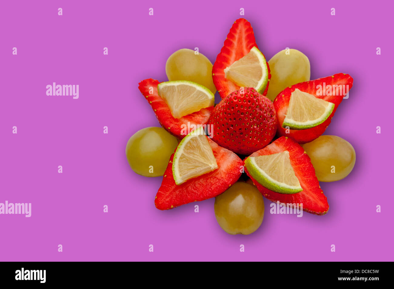 Strawberry Star - Pink Background Stock Photo