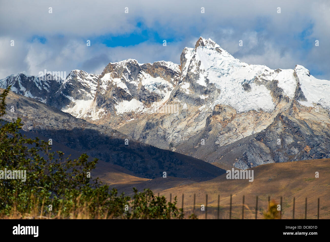 Huantsan Summit in the Peruvian Andes, South America. Stock Photo