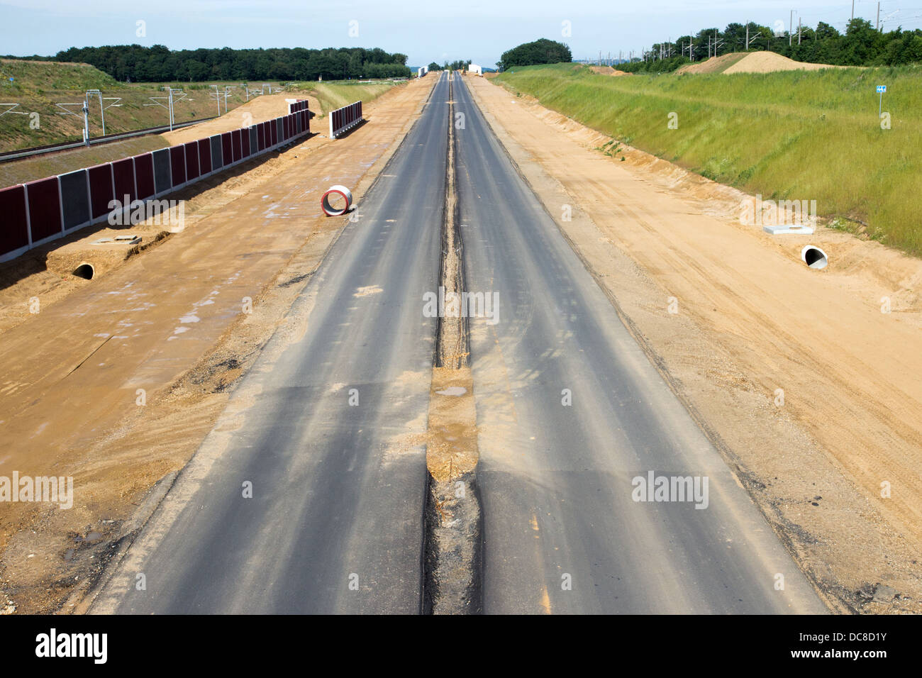 Newly build autobahn in Germany Stock Photo