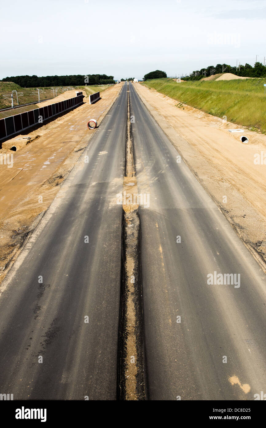 Newly build autobahn in Germany Stock Photo