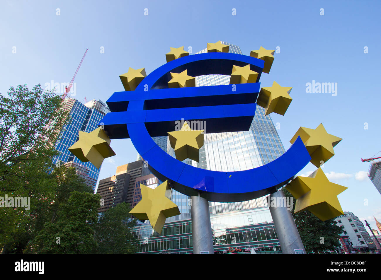 Euro sign in Frankfurt Stock Photo