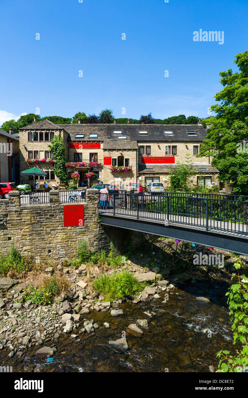River Holme and The Old Bridge Hotel, Holmfirth, West Yorkshire