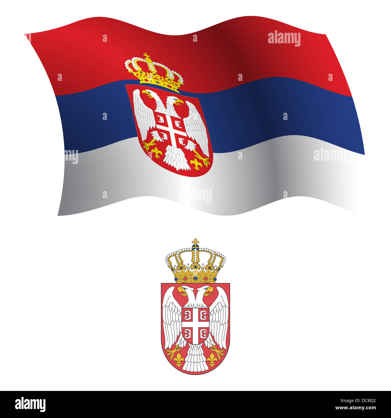 Vojvodina official national flag and coat of arms, Serbia, vector  illustration Stock Vector Image & Art - Alamy