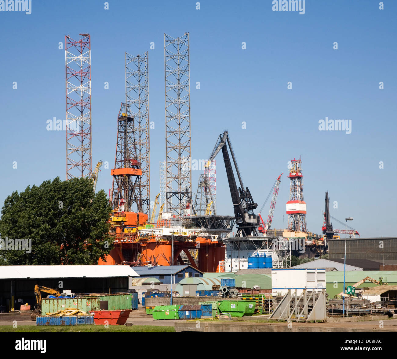 Heavy engineering Verolme shipyard Port of Rotterdam, Netherlands Stock