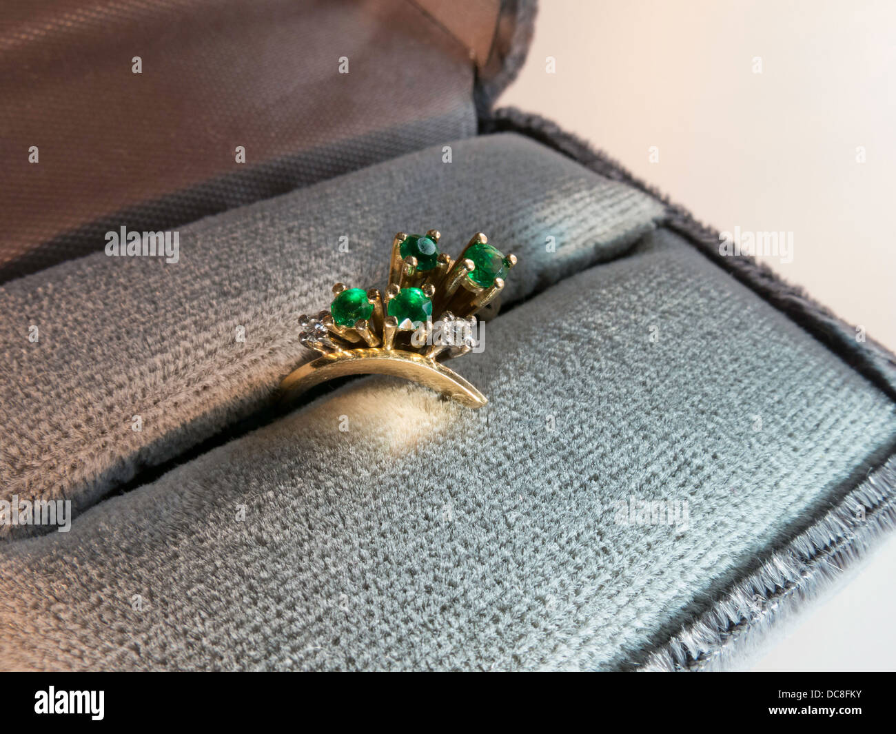 Jewelry:  Emerald Ring Still Life Stock Photo