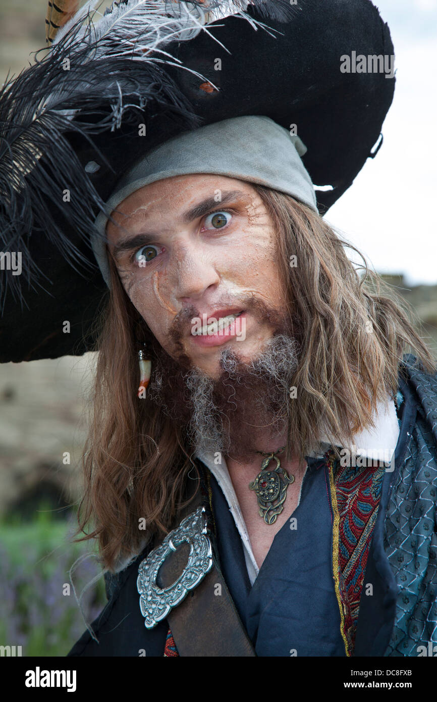 'Look-A-Likes' Jason Coster, 23 as Captain Barbossa at the Tutbury Castle, event in Derbyshire, UK Stock Photo