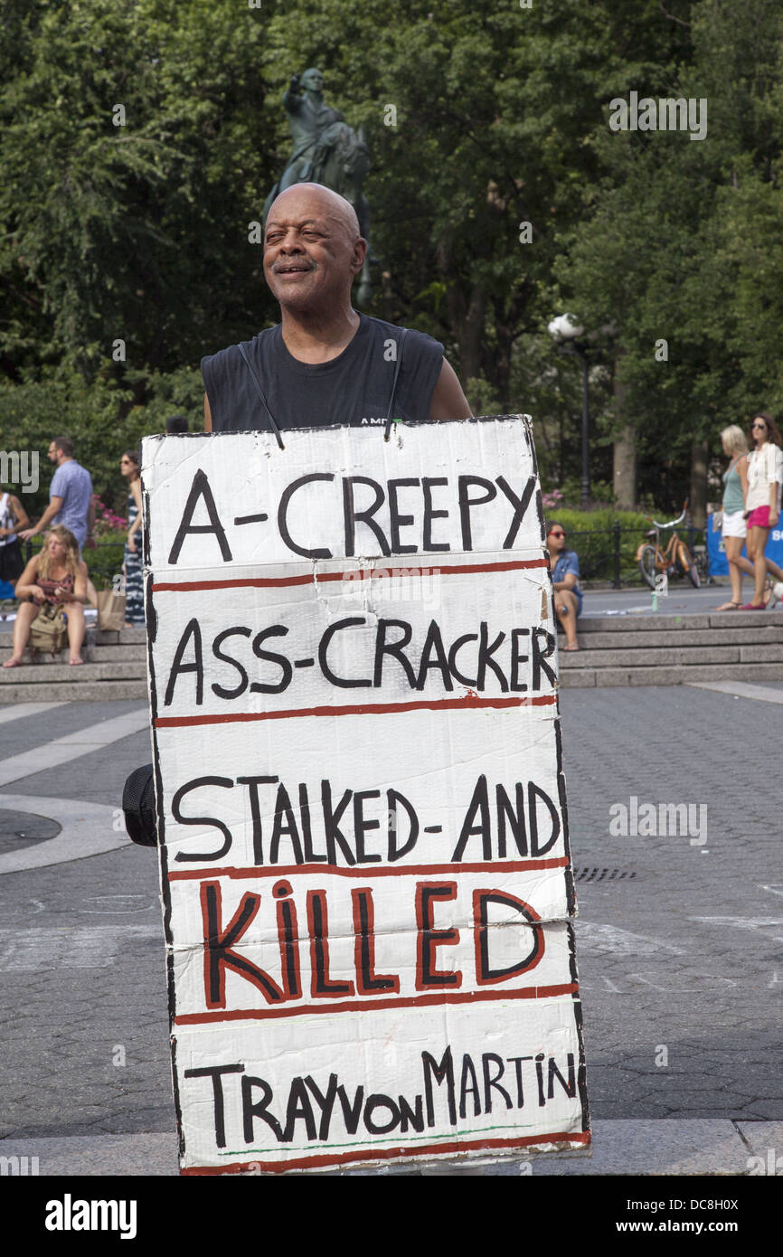 Demonstration and march against institutional racism in America after the verdict came down at the Trayvon Martin murder trial Stock Photo