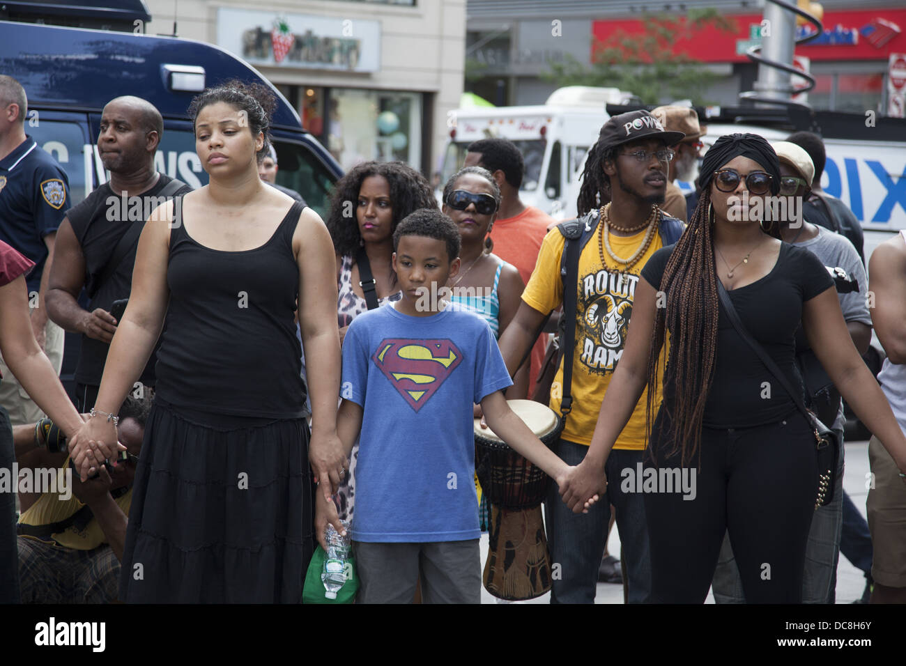 Demonstration and march against institutional racism in America after the verdict came down at the Trayvon Martin murder trial Stock Photo