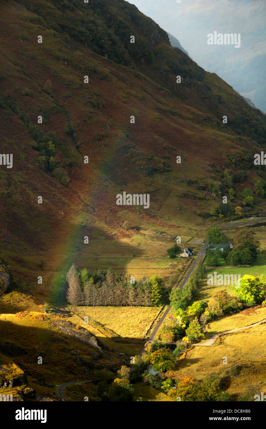 Rainbow over Kinloch Hourn, Knoydart. Highland region, Scotland, UK