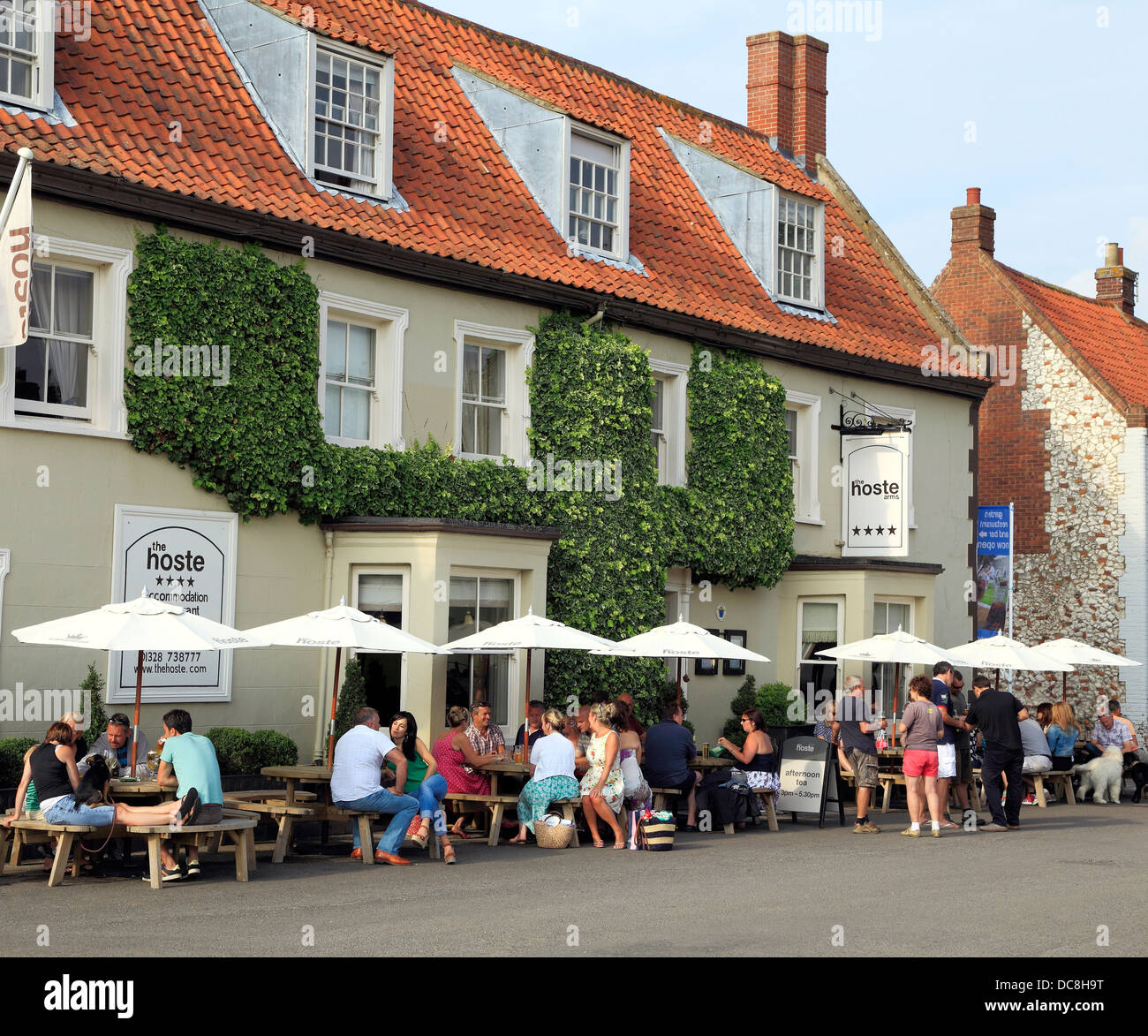 Burnham Market, Norfolk, The Hoste Arms Hotel, famous English hotels pub pubs inn inns, England UK Stock Photo