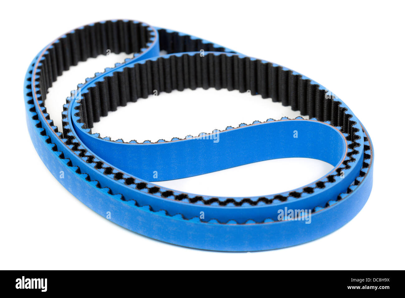 Blue tuning belt car engine isolated white background Stock Photo Alamy