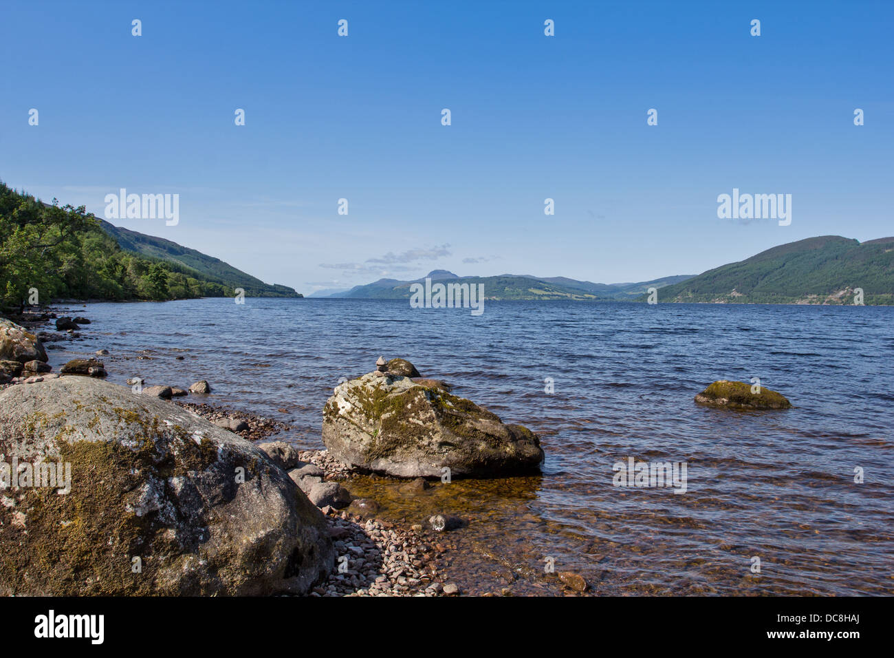 LOCH NESS SCOTLAND SHORELINE WITH ROCKS Stock Photo - Alamy