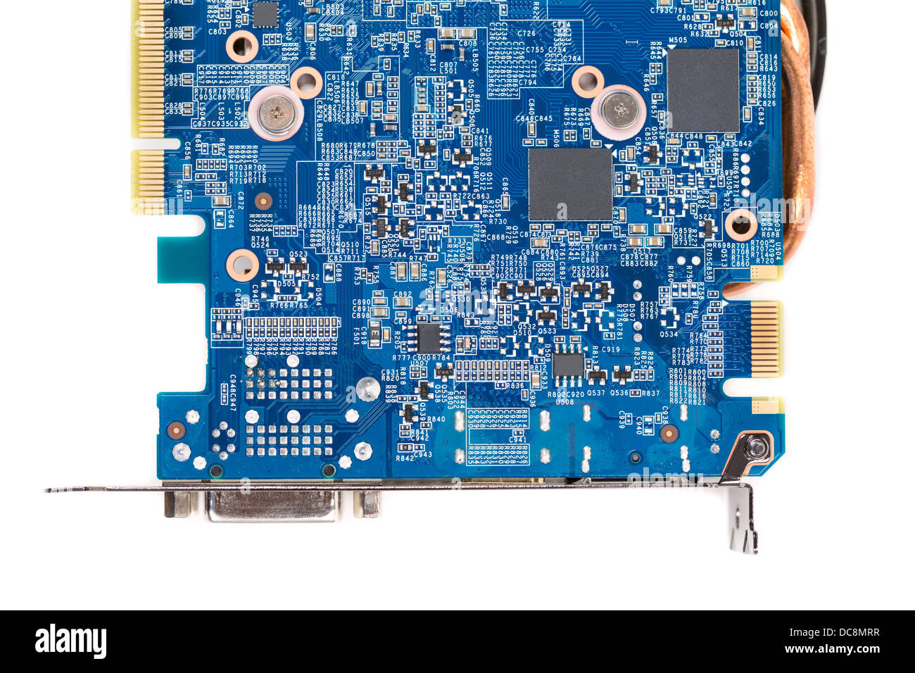 Modern computer graphics card close-up. Isolate on white Stock Photo ...
