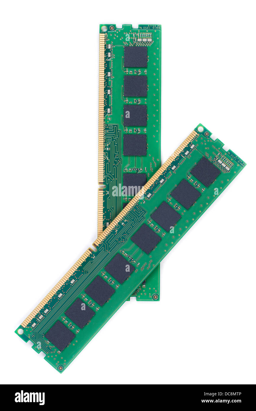 RAM DDR3 (Random Access Memory) for PC. On white background Stock Photo