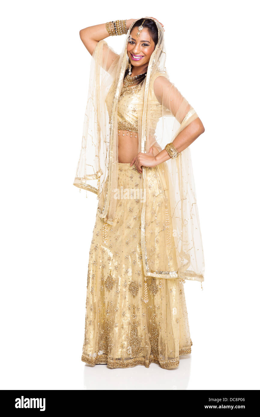 Indian woman posing in sari hi-res stock photography and images - Alamy